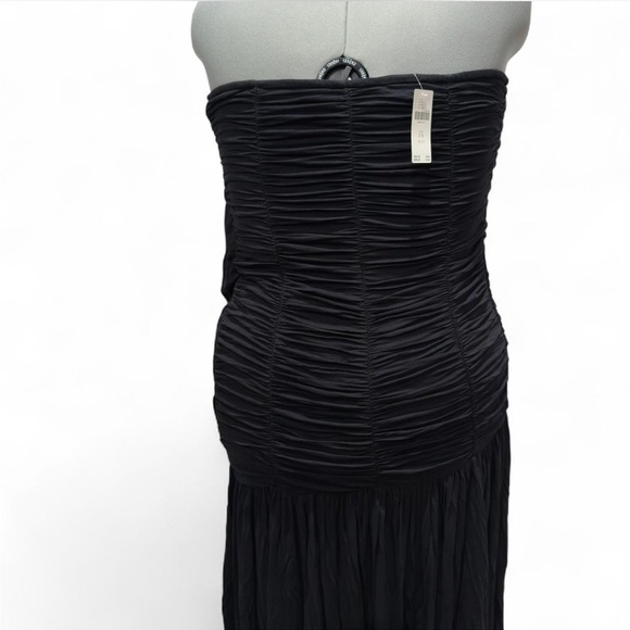 Anthropologie Celandine Strapless Ruched Asymmetrical Hem Midi Dress Plus Size​ - Picture 9 of 12